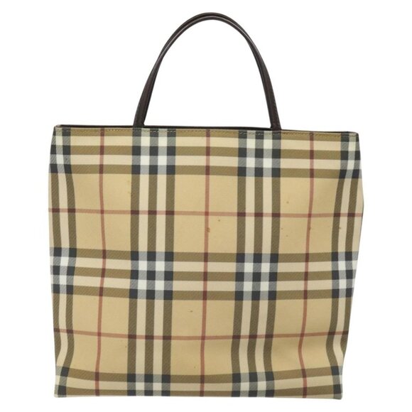 BURBERRY Nova Check Hand Bag PVC Beige Auth - Picture 3 of 16